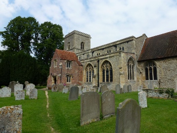 View of Sutton Courtenay Church from the churchyard. 
