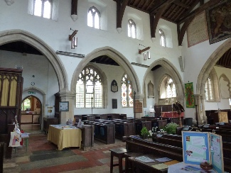The interior of All Saints Church, Sutton Courtenay. 