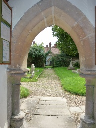 Arched entrance to All Saints in Chilton.