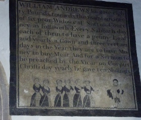 Detail of bequest by William Andrews to the poor of Sutton Courtenay. 